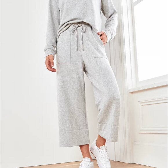 Quince Soft Fleece Wide Let Tie Waist Sweatpants - Picture 1 of 6